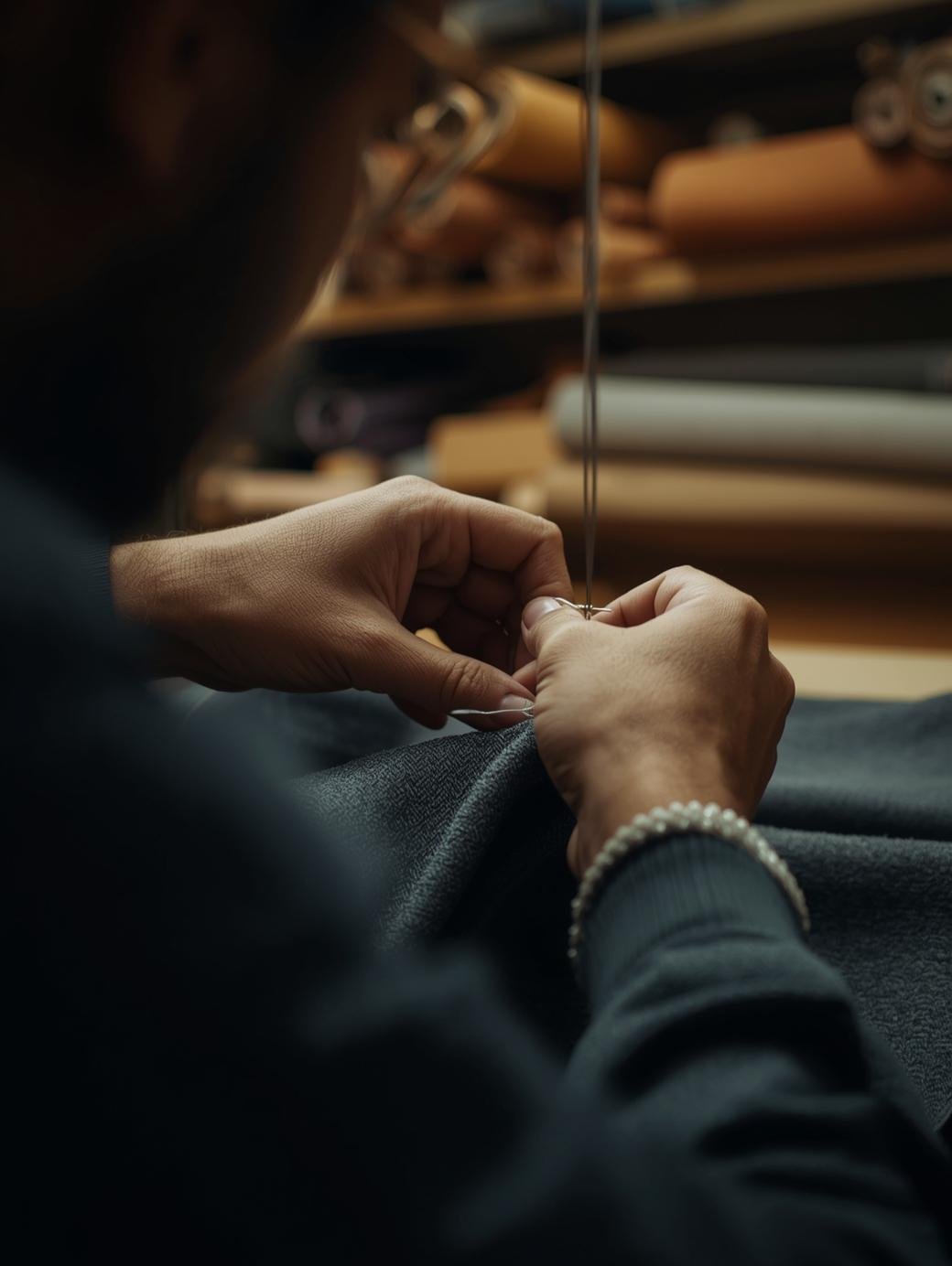 Skilled tailor working